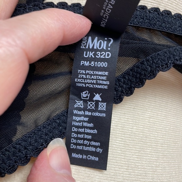 NWT Contradiction Pour Moi Black & Wine Hook Up Underwire Bra - Size 32D - Picture 12 of 15